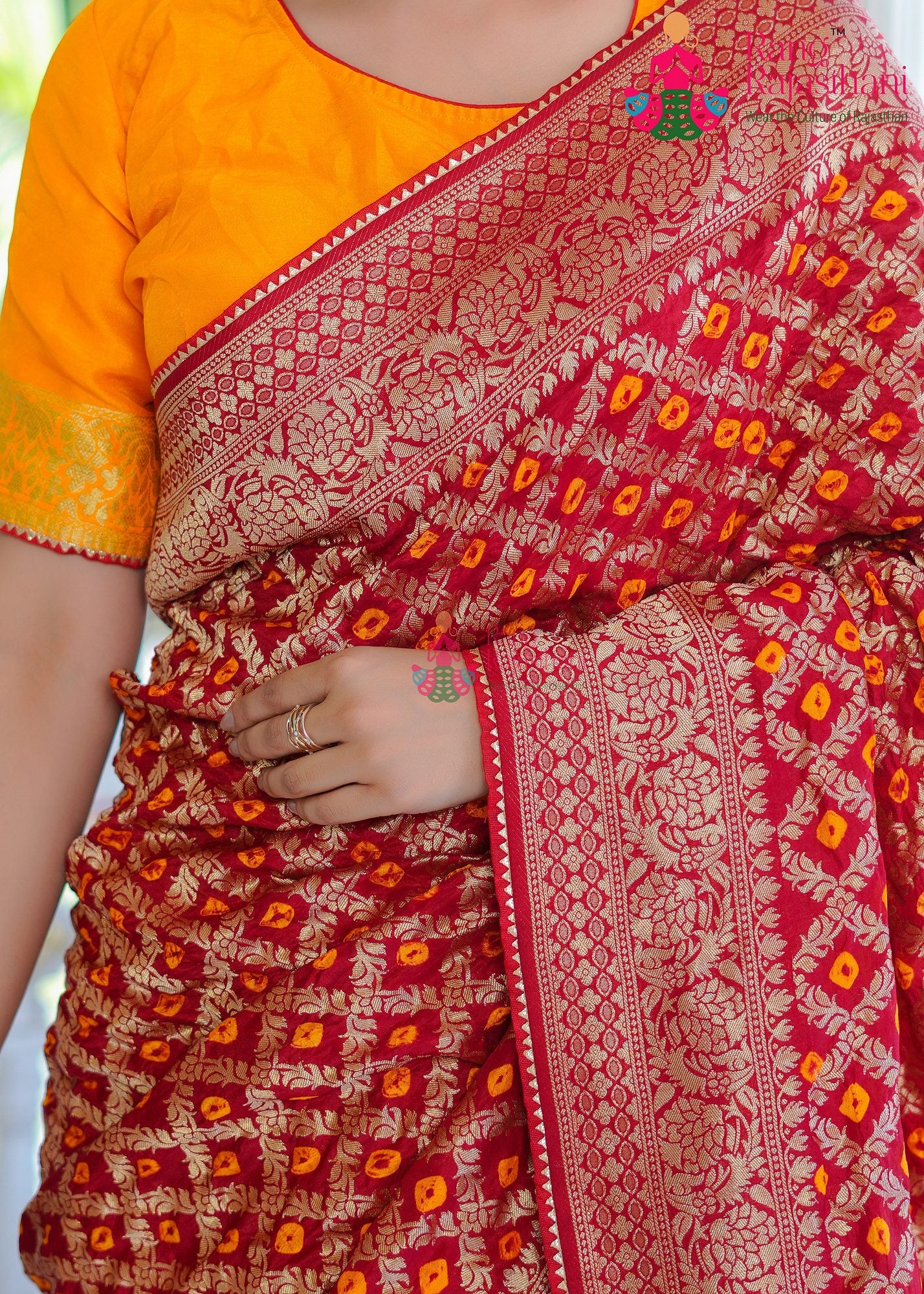 Red Ghatchola saree— Wedding saree | Rang Rajasthani