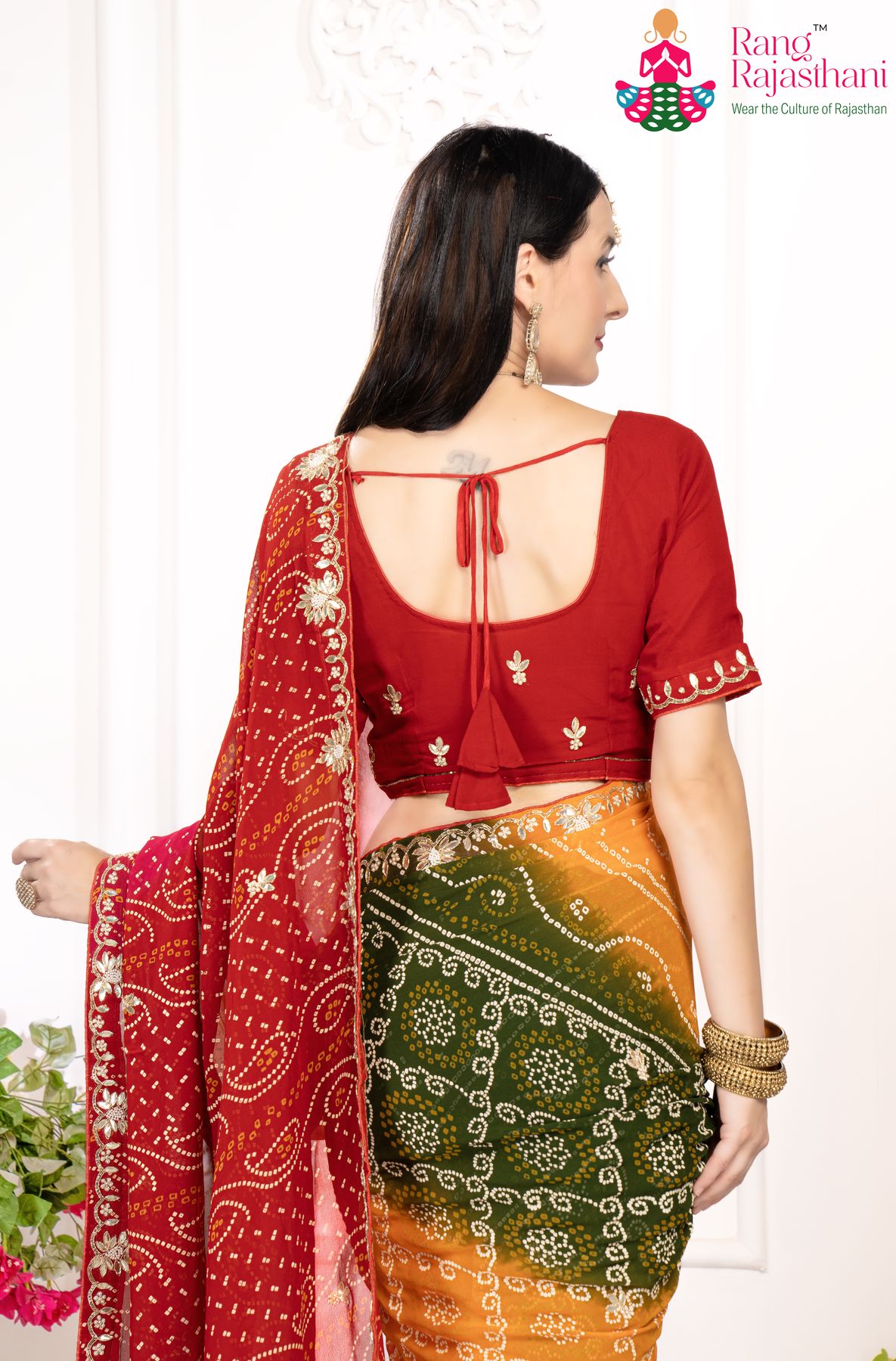 Red Bandhani saree | Rang Rajasthani saree