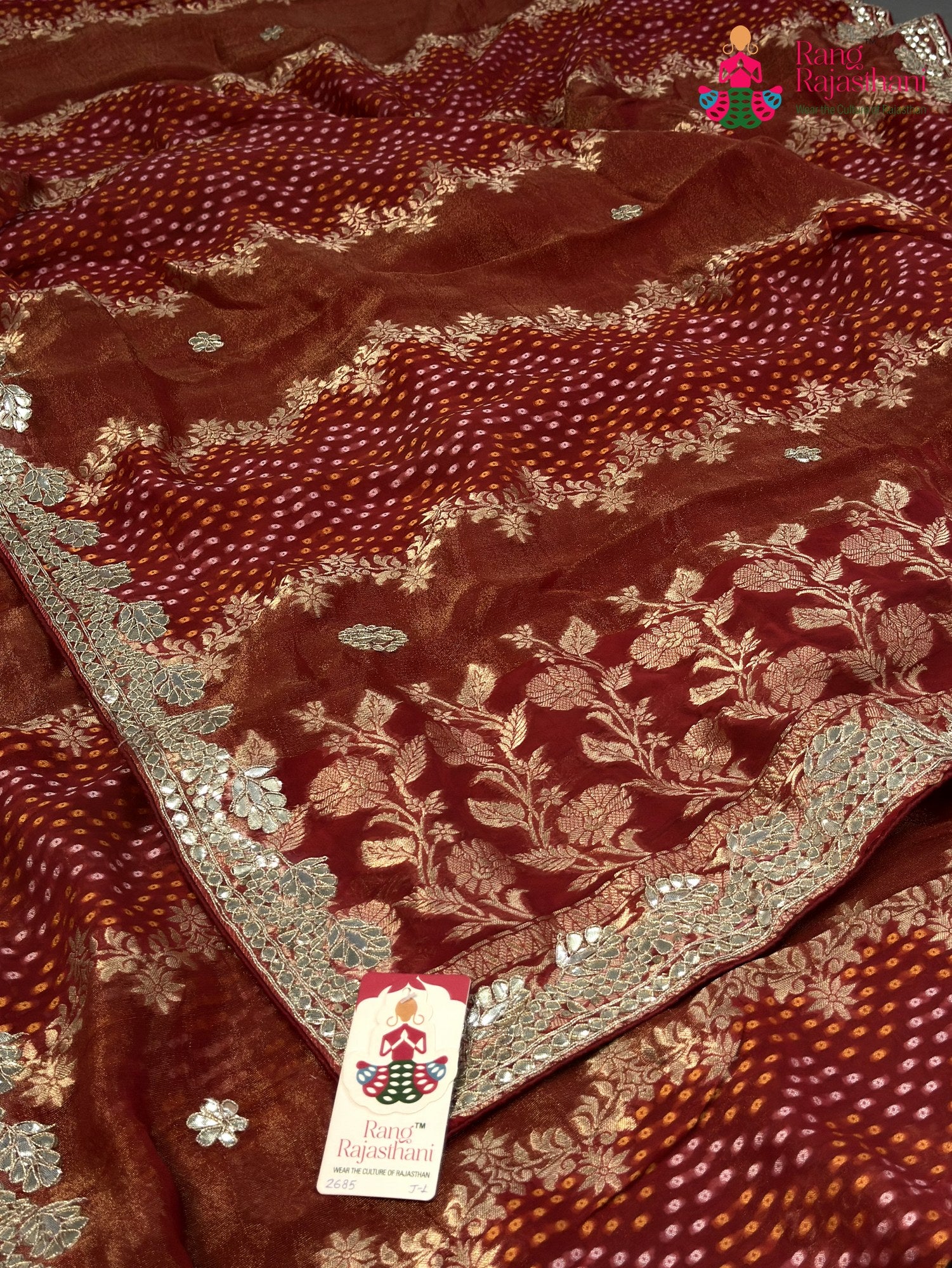 Red Pure Khaddi Georgette Gota Patti Saree for Karwa Chauth | Handcrafted Pick