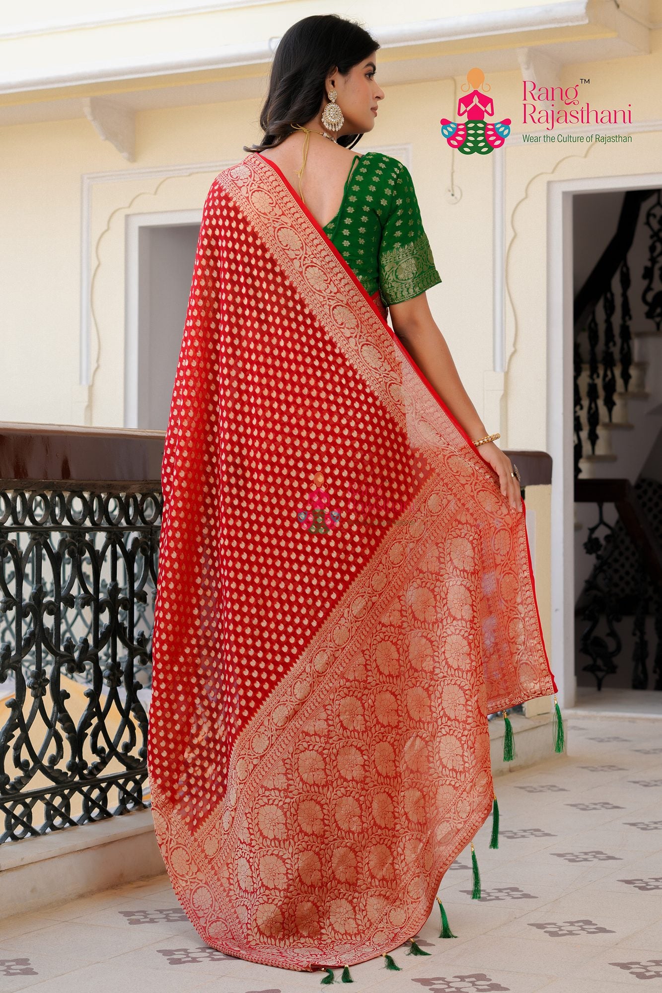 Red zari Work  saree | Rang Rajasthani