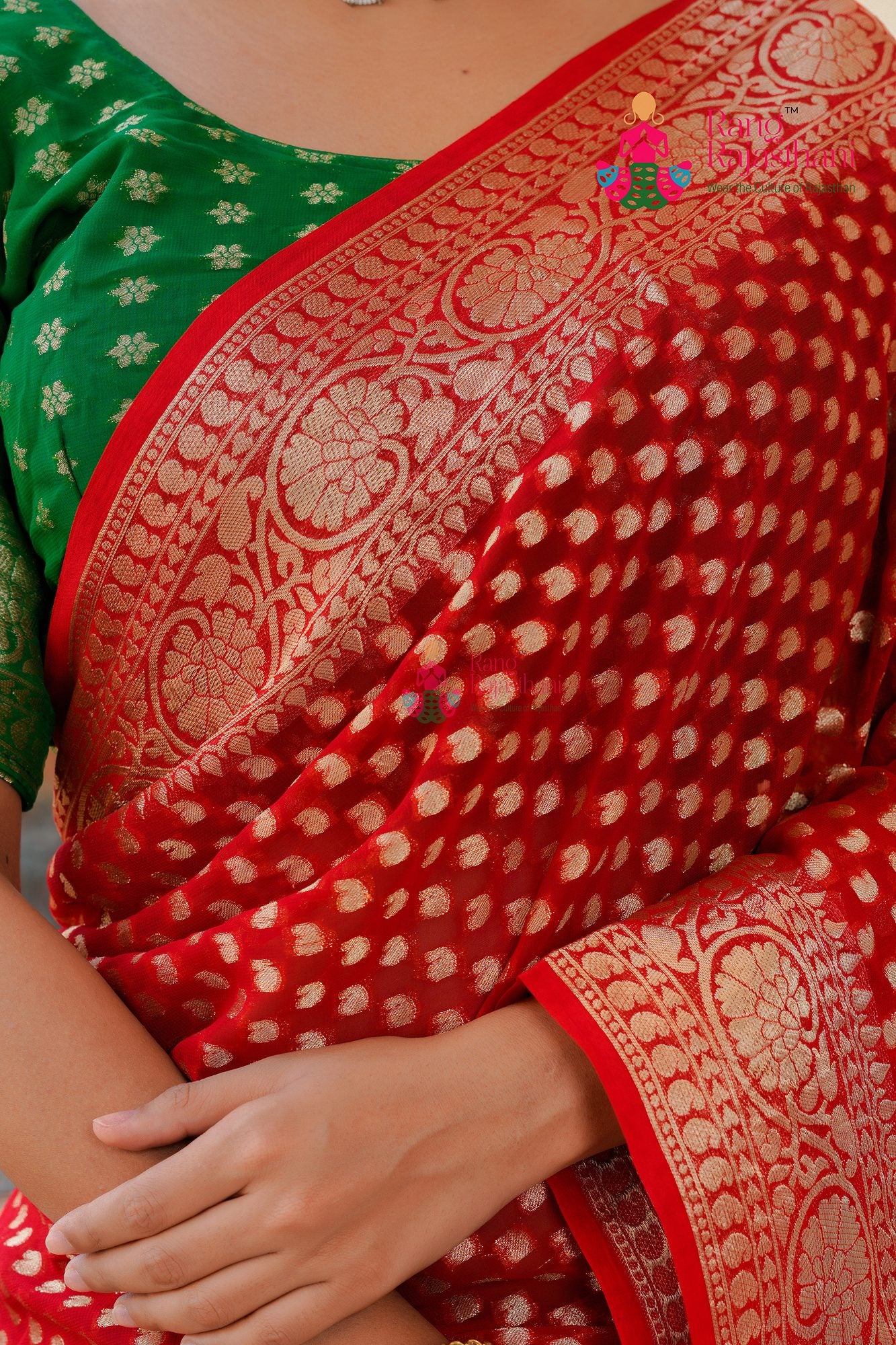 Red zari Work  saree | Rang Rajasthani
