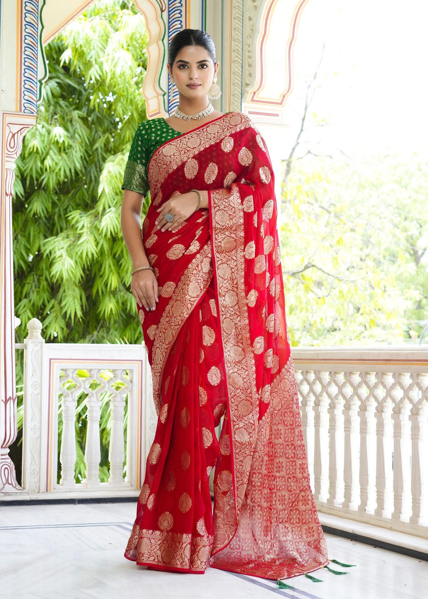 Statement Red Saree - Comfort First