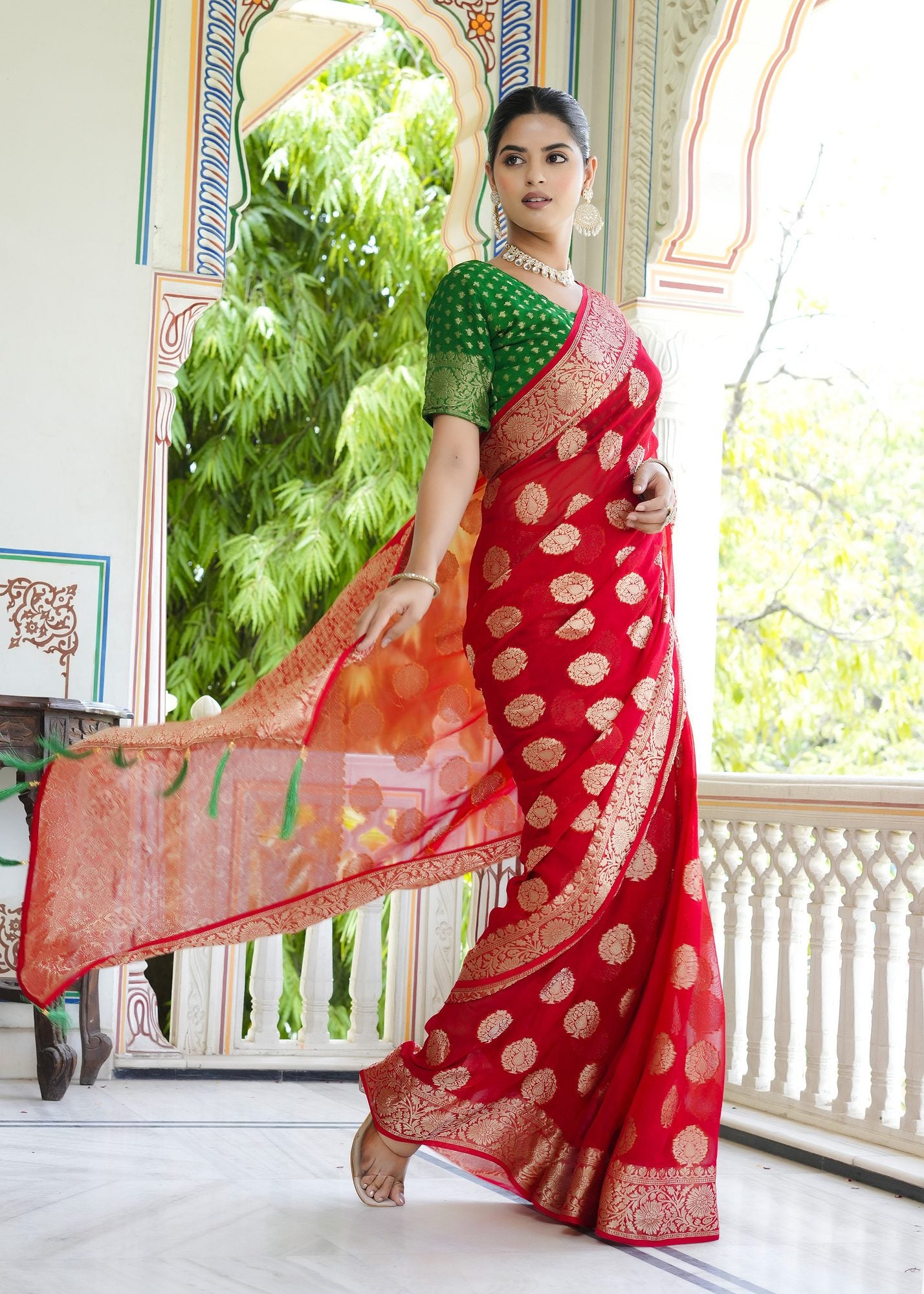 Statement Red Saree - Comfort First