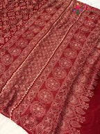 Red Modal Ajrakh Print Saree for Festive Celebration | Shop Online