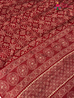 Red Modal Ajrakh Print Saree for Festive Celebration | Shop Online