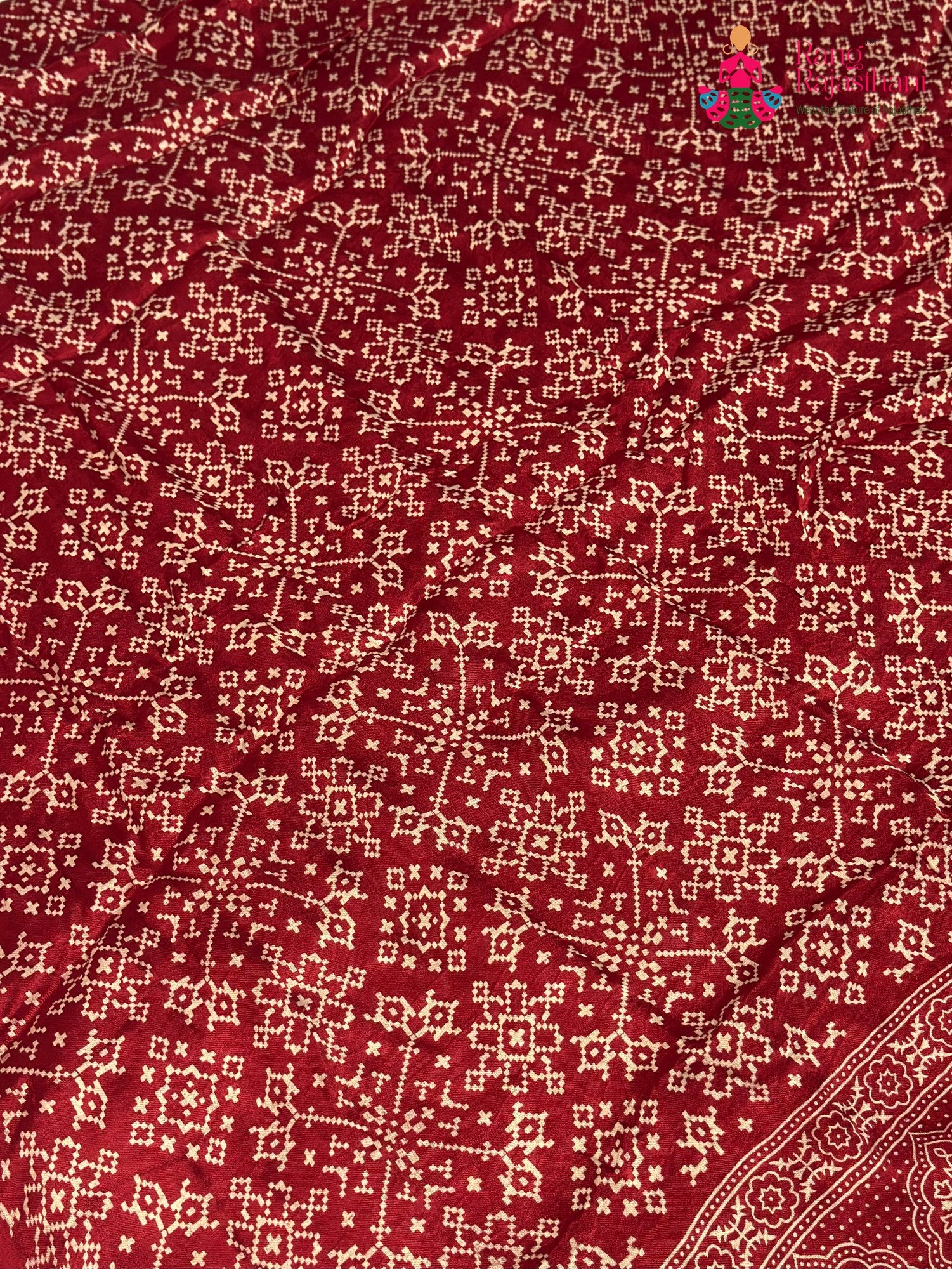 Red Modal Ajrakh Print Saree for Festive Celebration | Shop Online