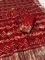 Red Modal Bandhani Gharchola Saree for Bridal | Exclusive Pick