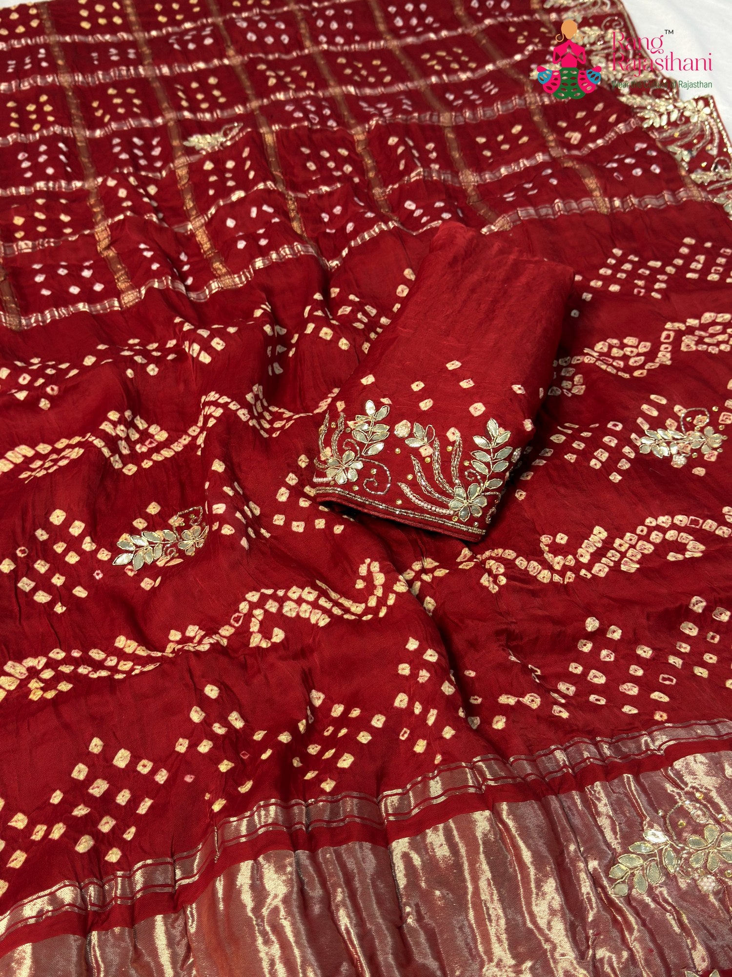 Red Modal Bandhani Gharchola Saree for Bridal | Exclusive Pick