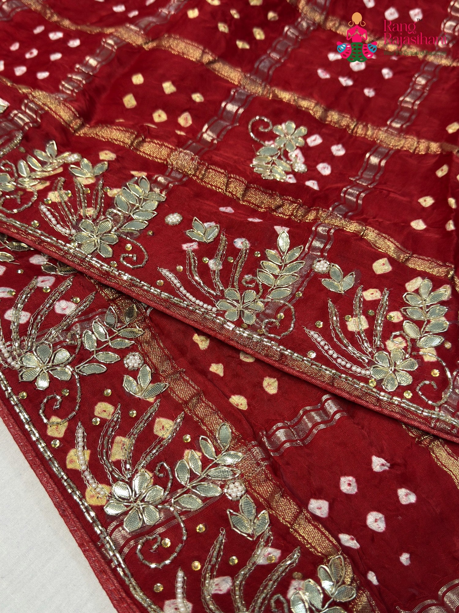 Red Modal Bandhani Gharchola Saree for Bridal | Exclusive Pick