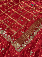 Red Modal Gota Patti Saree for Wedding Guest | Top Pick