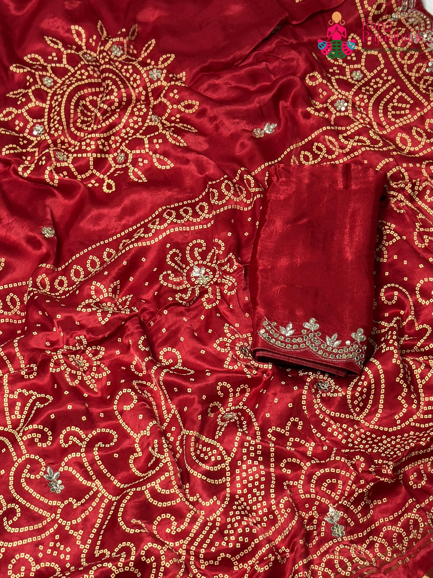 Red Modal Gota Patti Chunri Saree for Mayra Ceremony | Most Loved