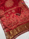 Red Modal Gota Patti Chunri Saree for Mayra Ceremony | Most Loved