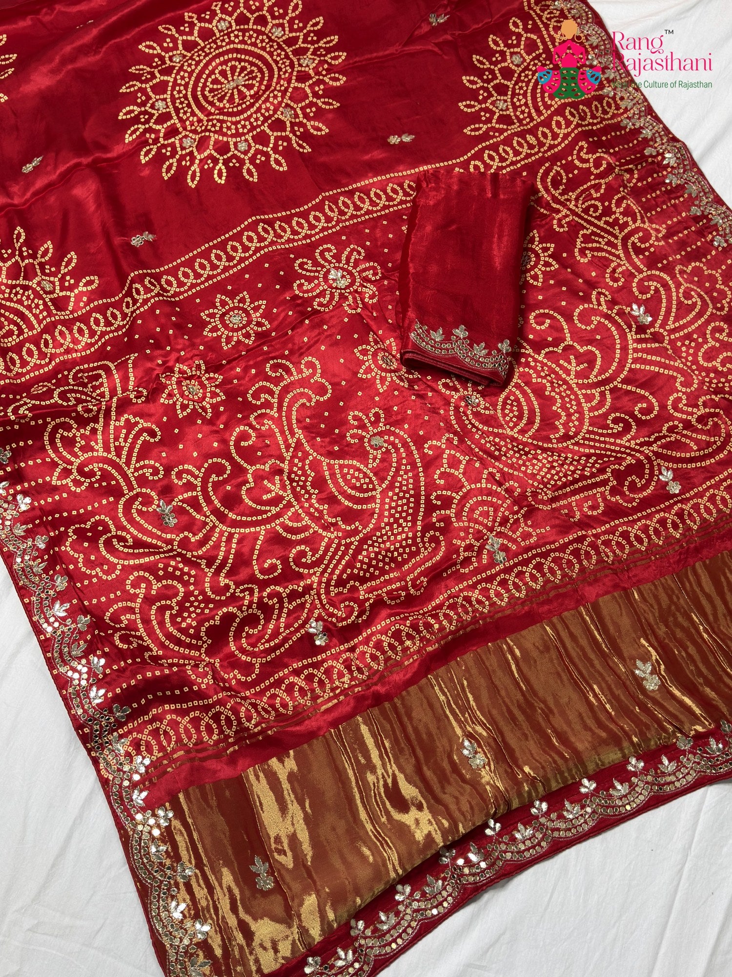 Red Modal Gota Patti Chunri Saree for Mayra Ceremony | Most Loved