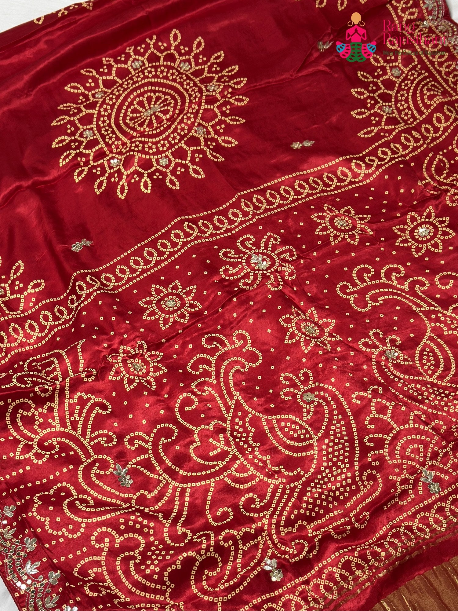 Red Modal Gota Patti Chunri Saree for Mayra Ceremony | Most Loved
