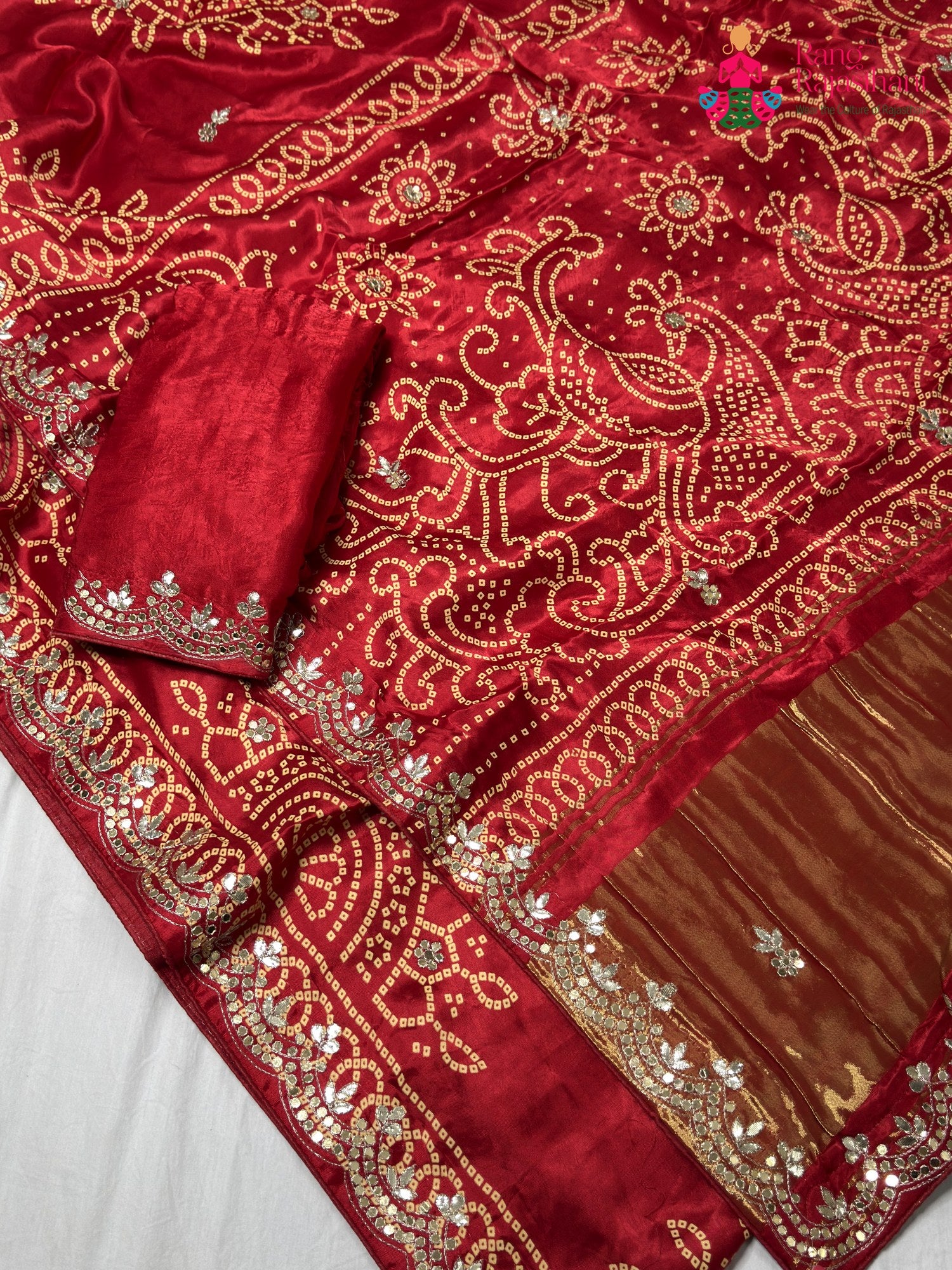Red Modal Gota Patti Chunri Saree for Mayra Ceremony | Most Loved