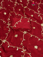 Red Chiffon Gota Patti Saree for Mehendi Ceremony | Classic Edit