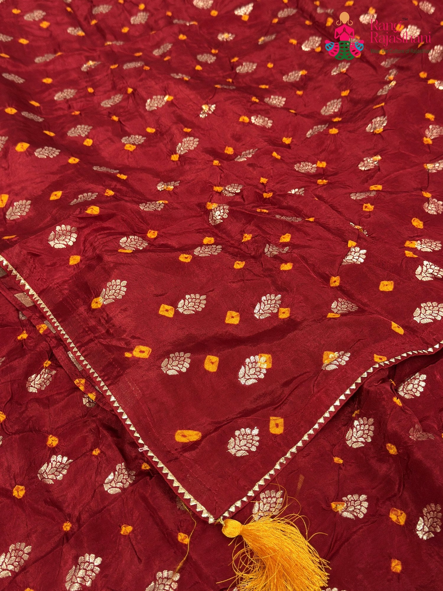 Red Pure Dola Silk Bandhani Chunri Saree for Festive Wear | New Season