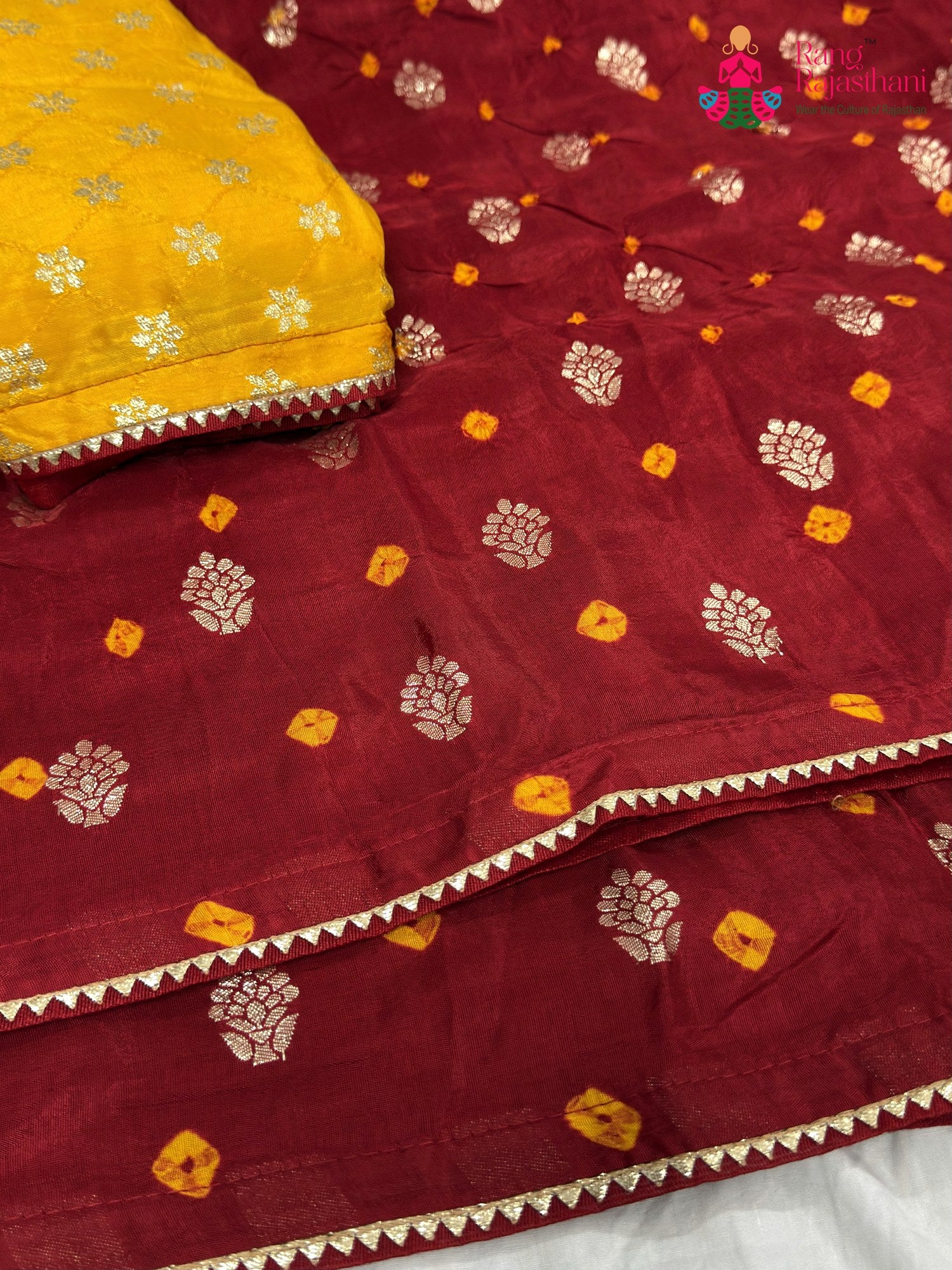 Red Pure Dola Silk Bandhani Chunri Saree for Festive Wear | New Season