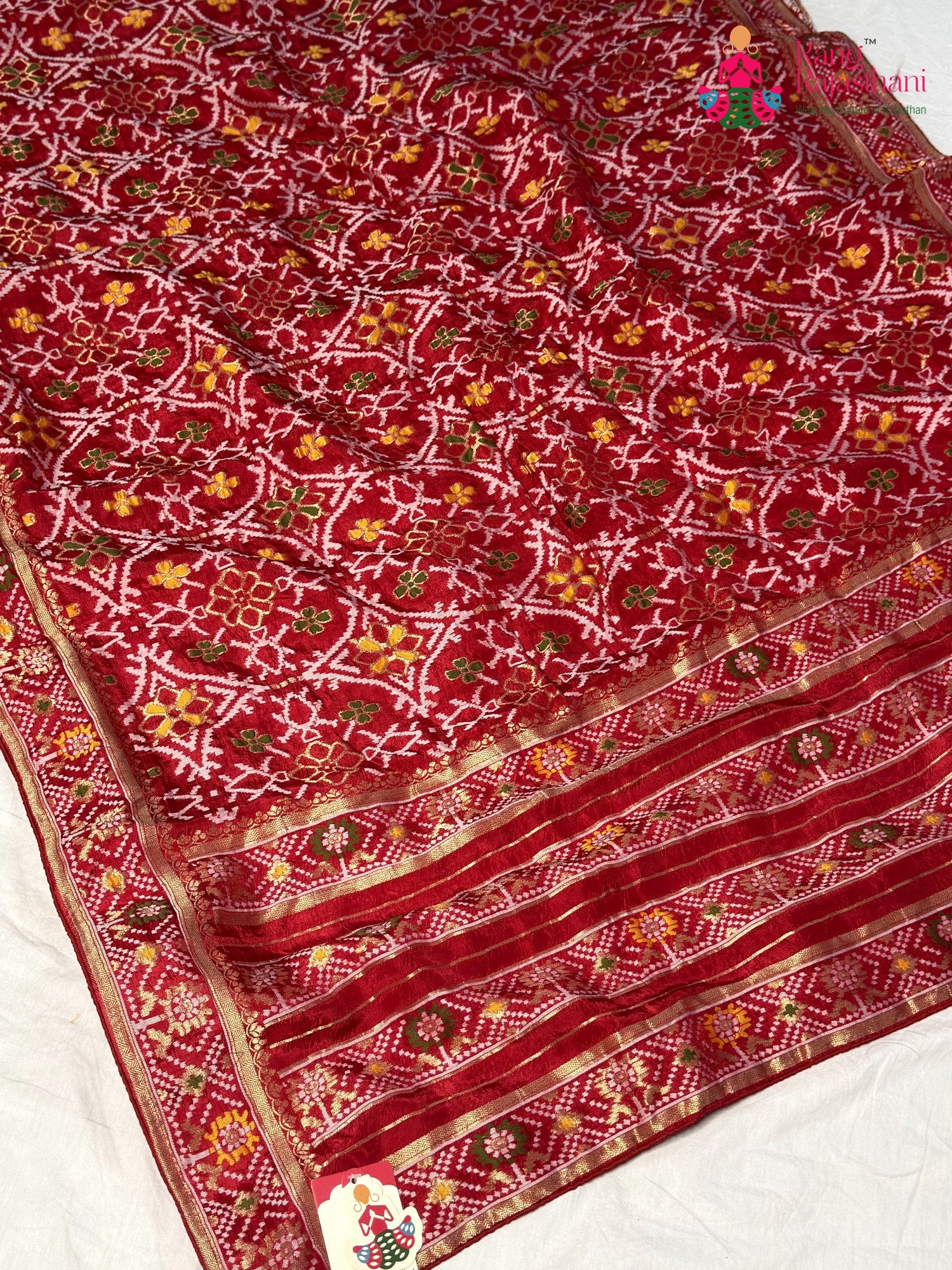 Red Pure Dola Silk Weaving Saree for Raksha Bandhan | Party Wear