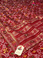 Red Pure Dola Silk Weaving Saree for Raksha Bandhan | Party Wear