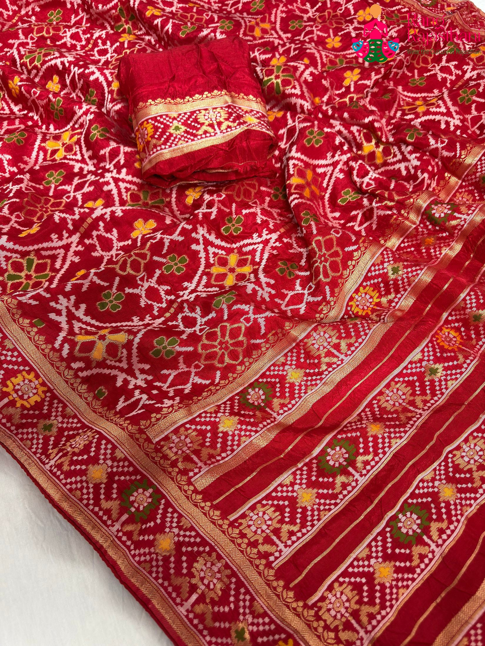 Red Dola Silk Royal Atelier Saree : Rasam Ready