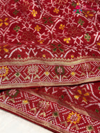 Red Pure Dola Silk Weaving Saree for Raksha Bandhan | Party Wear