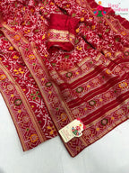 Red Dola Silk Royal Atelier Saree : Rasam Ready