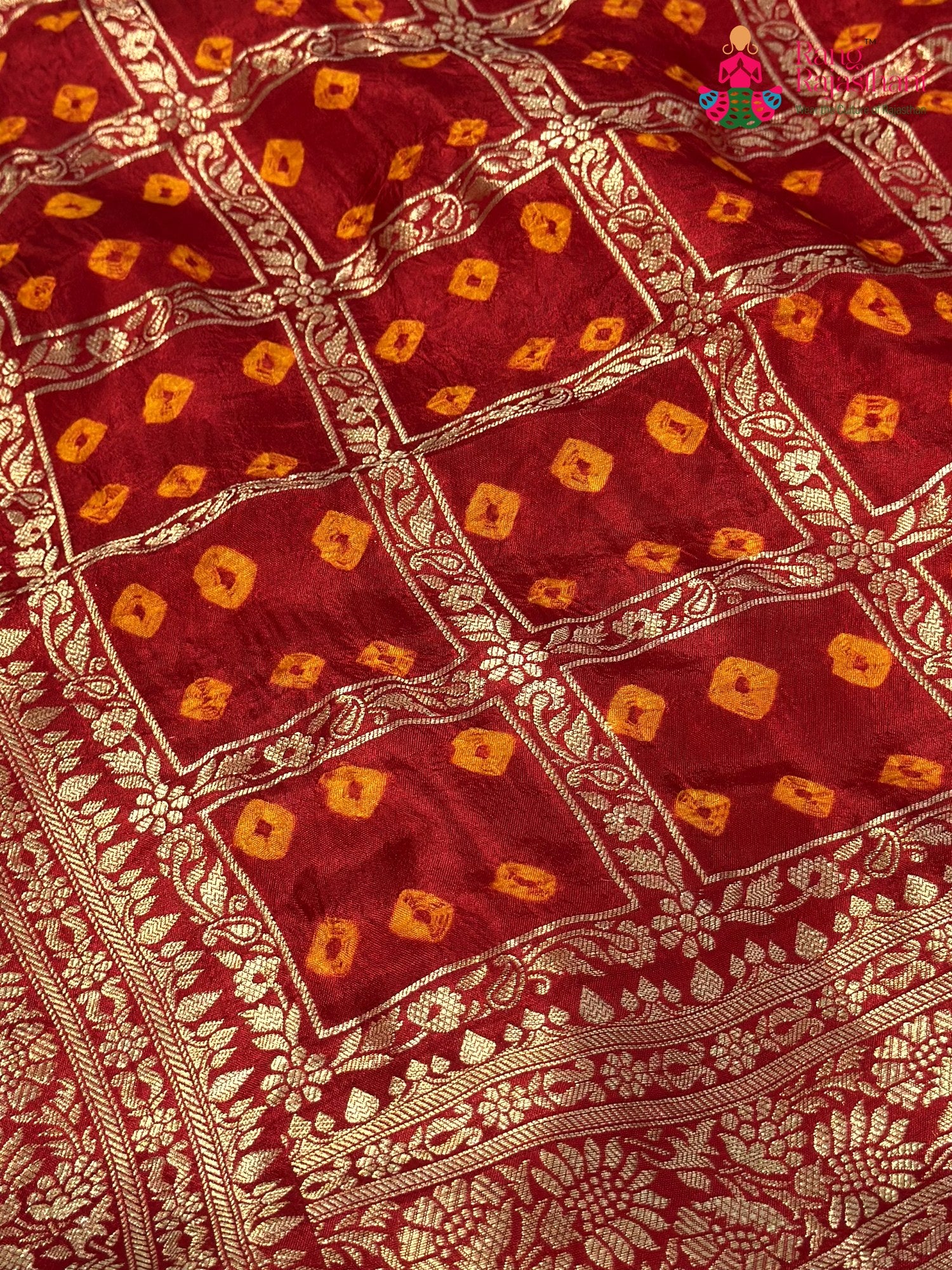 Red Pure Dola Silk Zari Embroidery Gharchola Saree for Bridal | Heritage Edit
