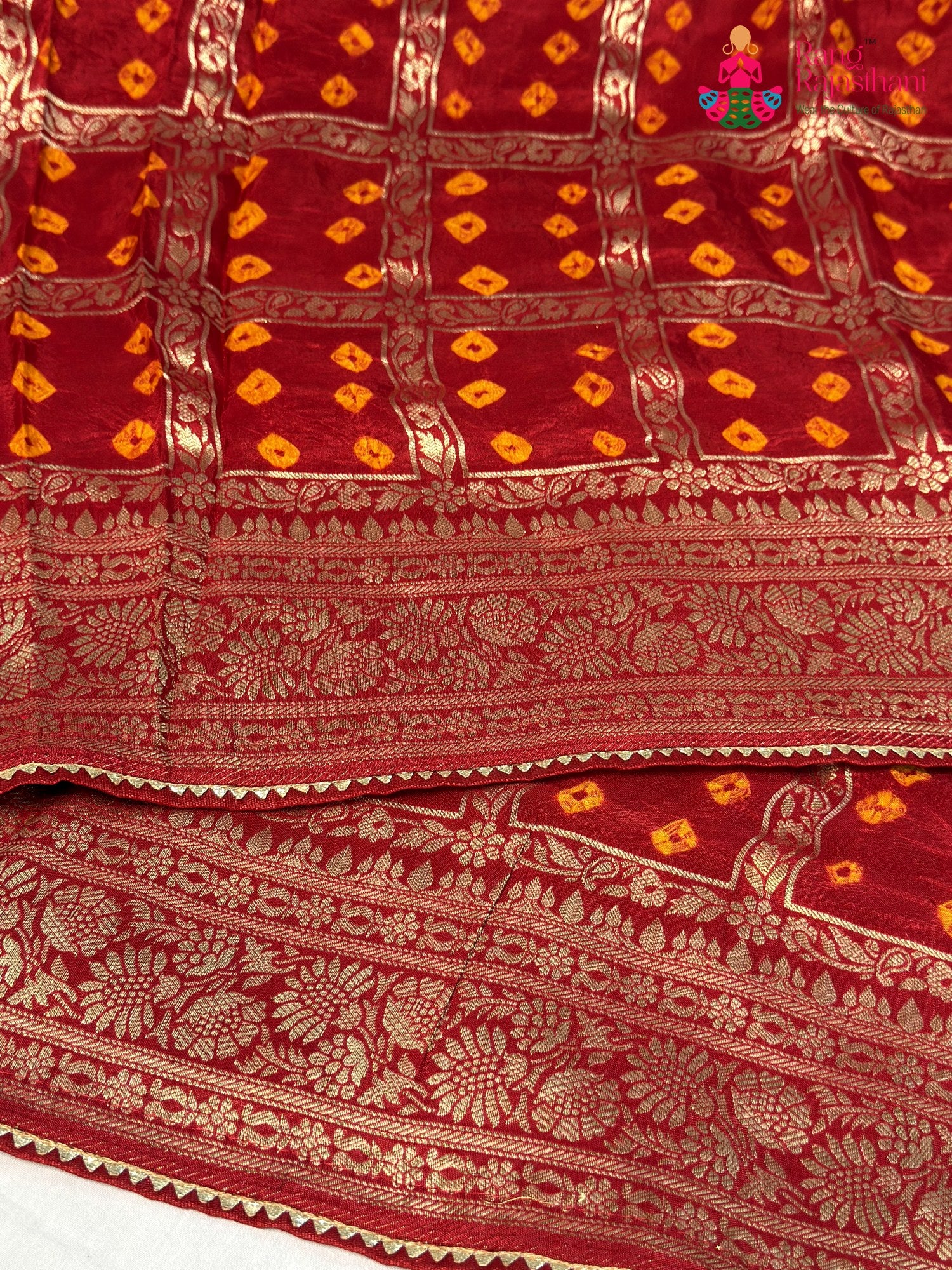Red Pure Dola Silk Zari Embroidery Gharchola Saree for Bridal | Heritage Edit