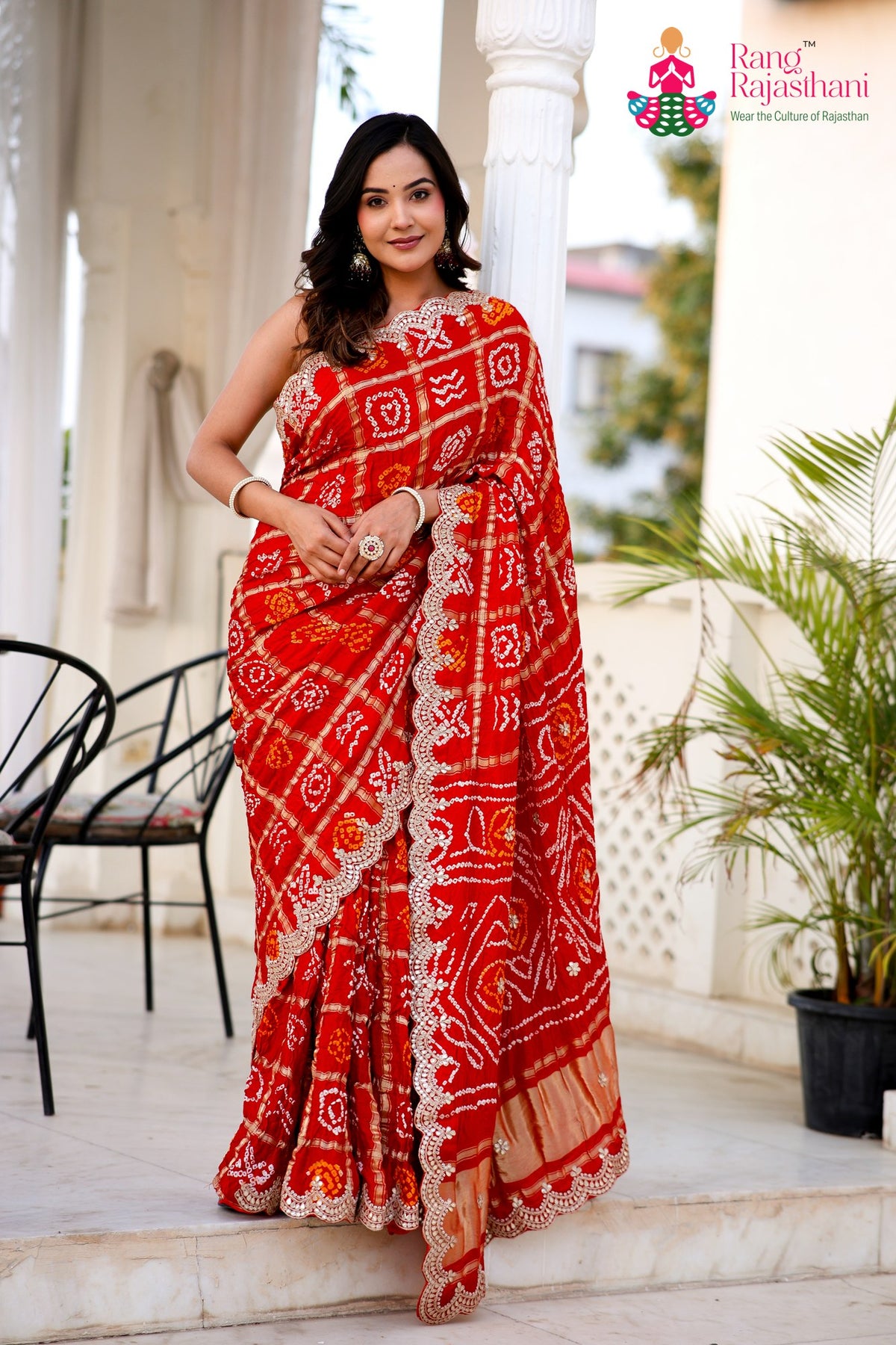 Red Pure Gaji Silk Hand Tie Dye Bandhani Gharchola Saree for Mayra Ceremony | Fashion Edit