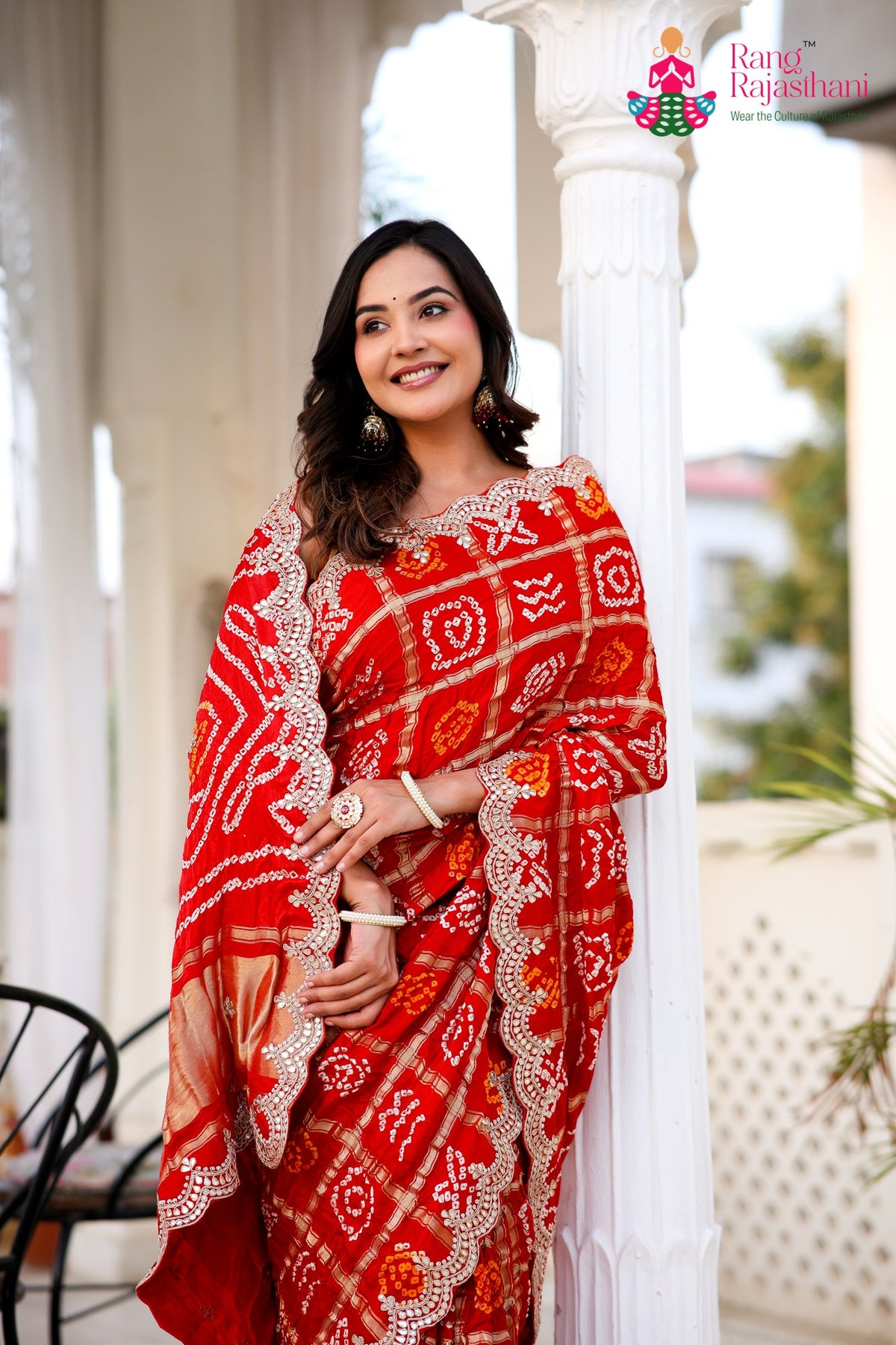 Red Pure Gaji Silk Hand Tie Dye Bandhani Gharchola Saree for Mayra Ceremony | Fashion Edit
