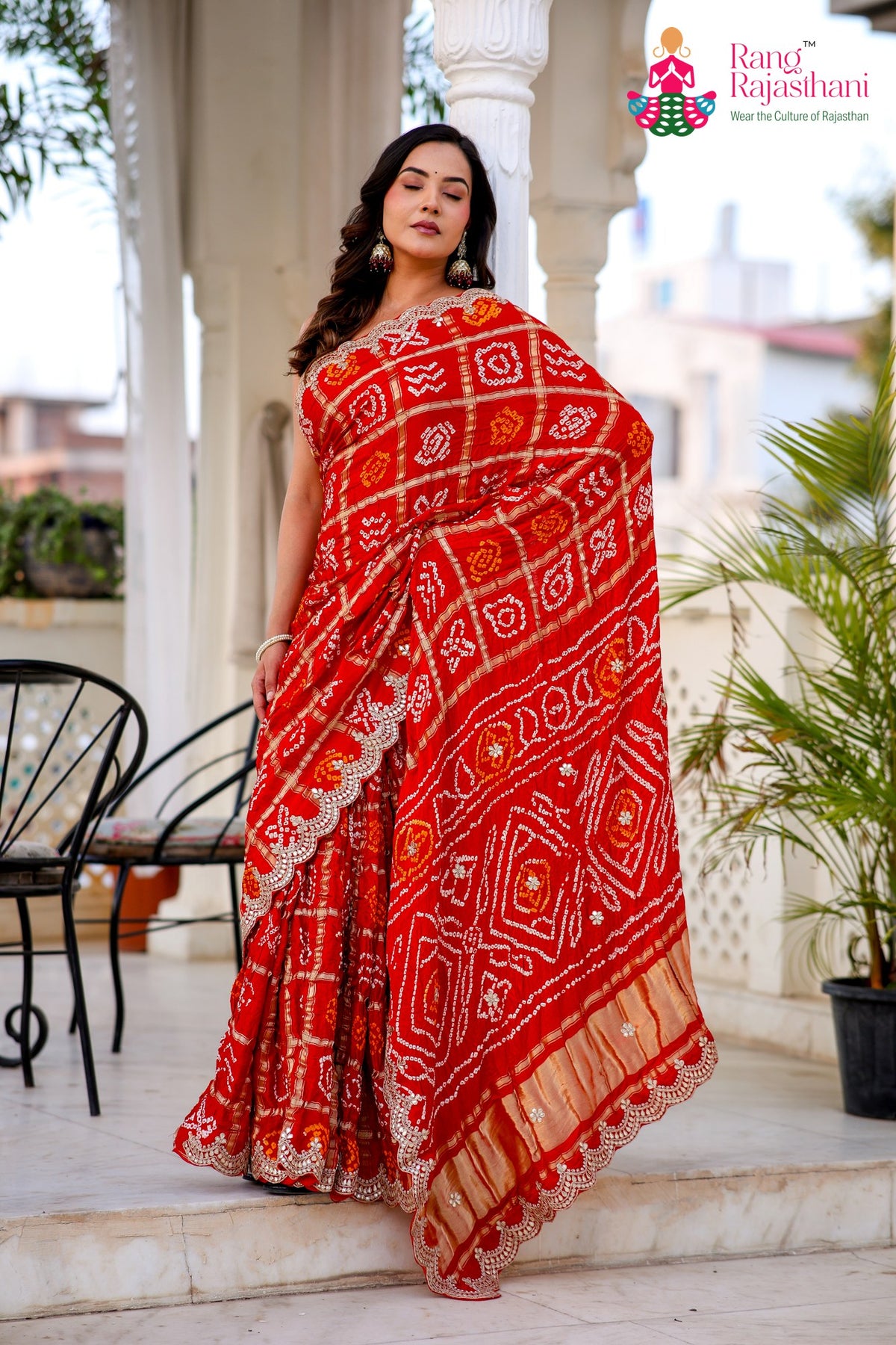 Red Pure Gaji Silk Hand Tie Dye Bandhani Gharchola Saree for Mayra Ceremony | Fashion Edit