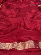 Red Pure Ho Silk Banarasi Zari Weave Saree for Wedding Reception | Statement Drape