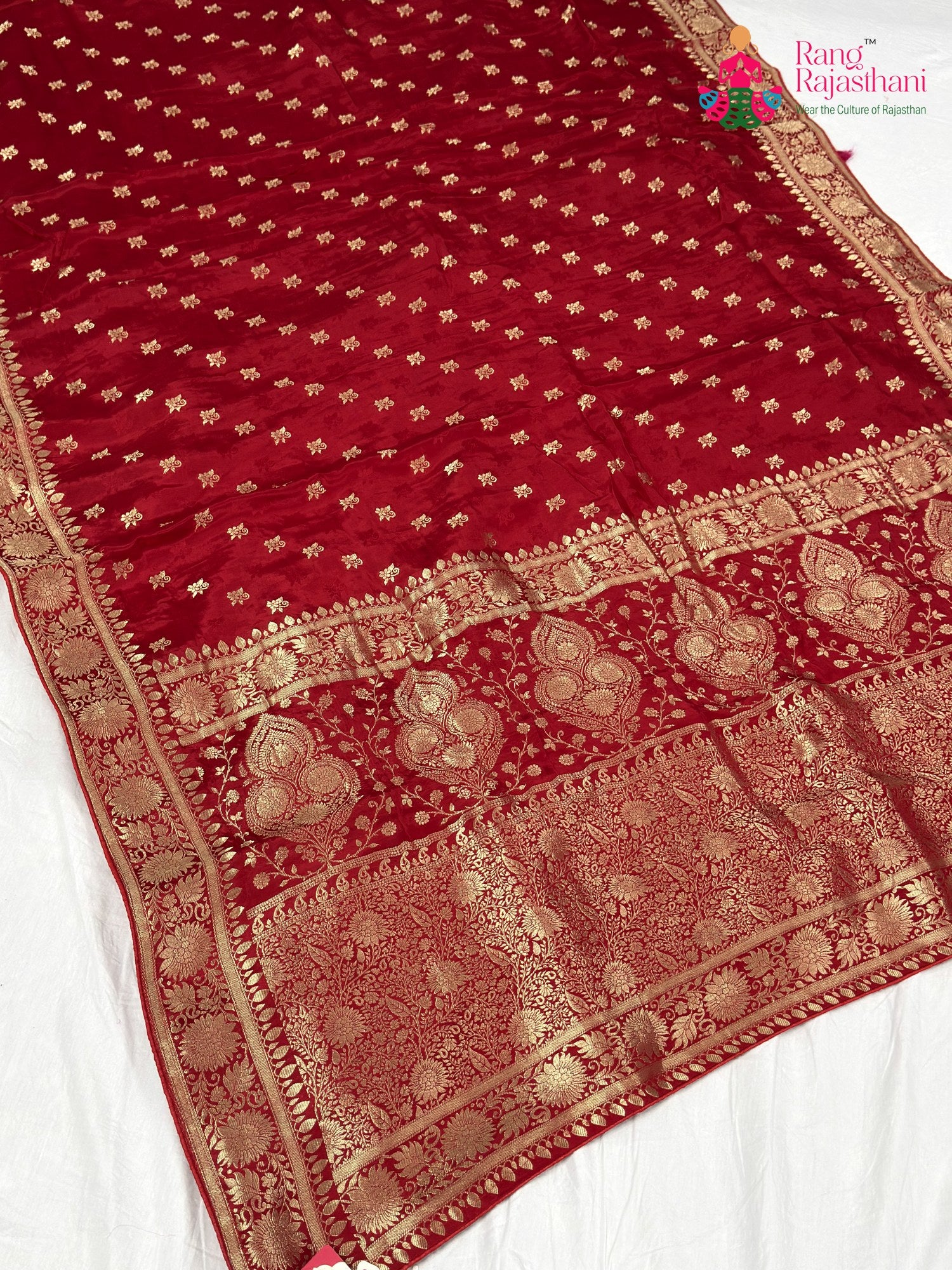 Red Pure Ho Silk Banarasi Zari Weave Saree for Bridal | Style Pick