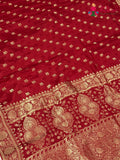 Red Pure Ho Silk Banarasi Zari Weave Saree for Bridal | Style Pick