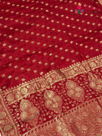 Red Pure Ho Silk Banarasi Zari Weave Saree for Bridal | Style Pick