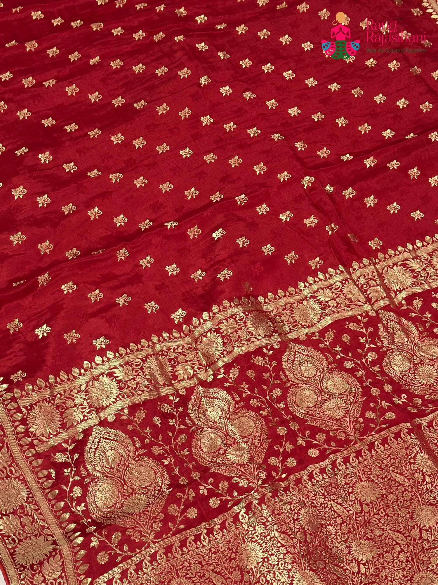 Red Pure Ho Silk Banarasi Zari Weave Saree for Bridal | Style Pick