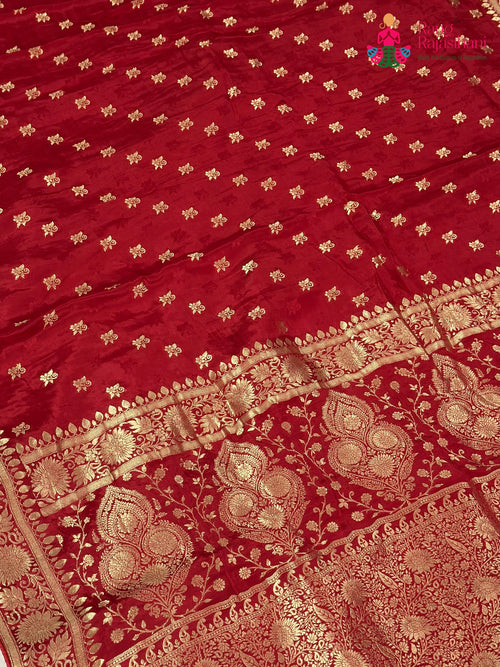 Red Pure Ho Silk Banarasi Zari Weave Saree for Bridal | Style Pick main-image