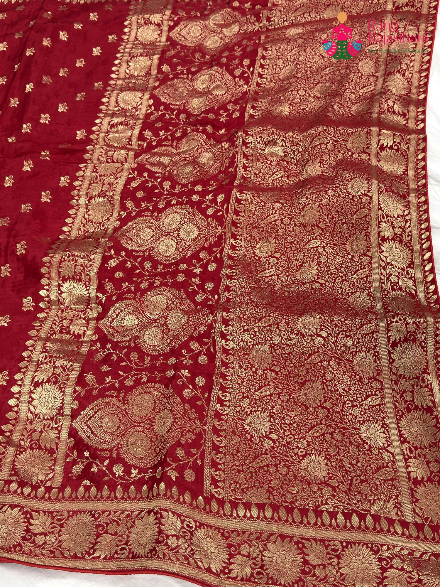 Red Pure Ho Silk Banarasi Zari Weave Saree for Bridal | Style Pick