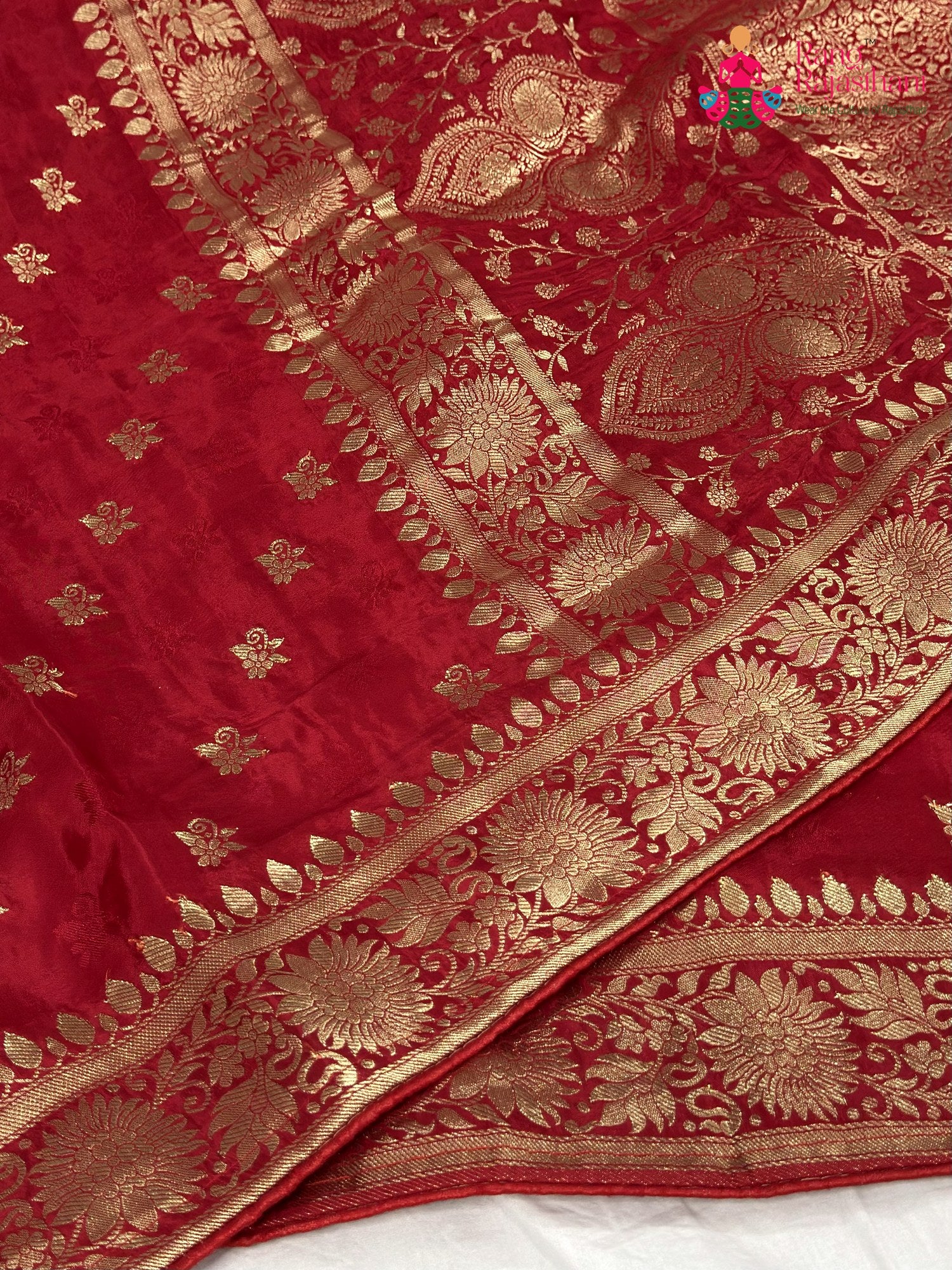 Red Pure Ho Silk Banarasi Zari Weave Saree for Bridal | Style Pick