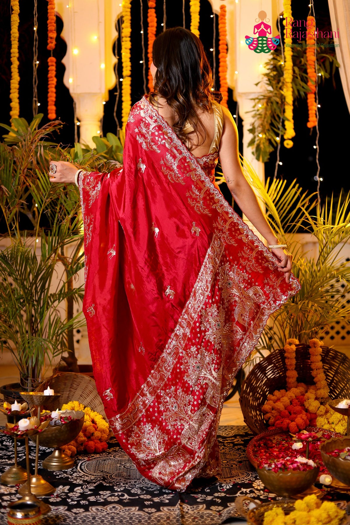 Red Pure Ho Silk Banarasi Zari Weave Saree for Bridal | Shop Now