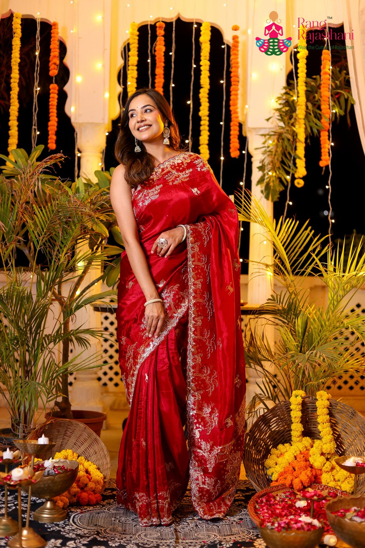 Red Pure Ho Silk Banarasi Zari Weave Saree for Bridal | Shop Now