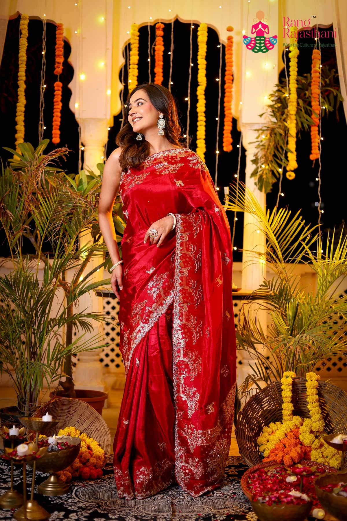 Red Pure Ho Silk Banarasi Zari Weave Saree for Bridal | Shop Now