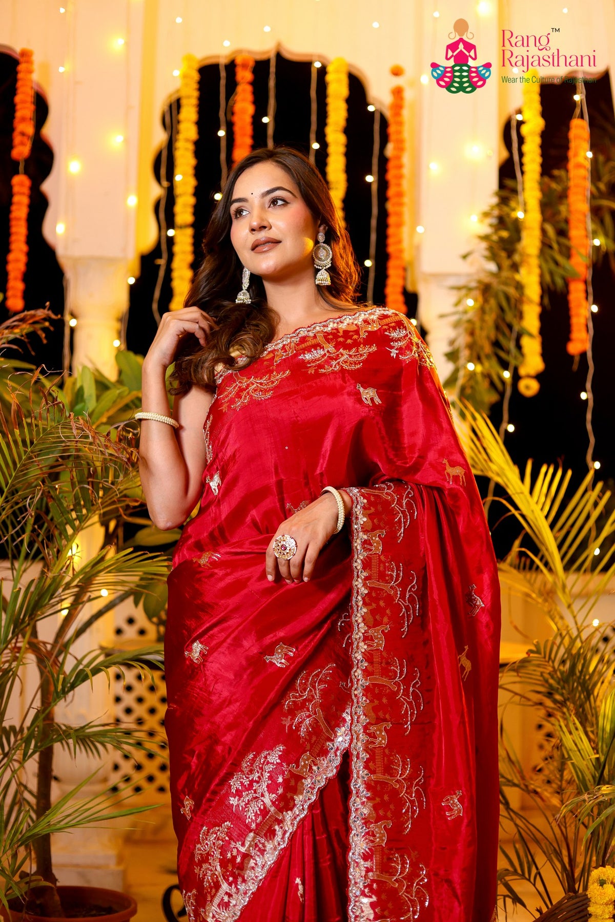 Red Pure Ho Silk Banarasi Zari Weave Saree for Bridal | Shop Now