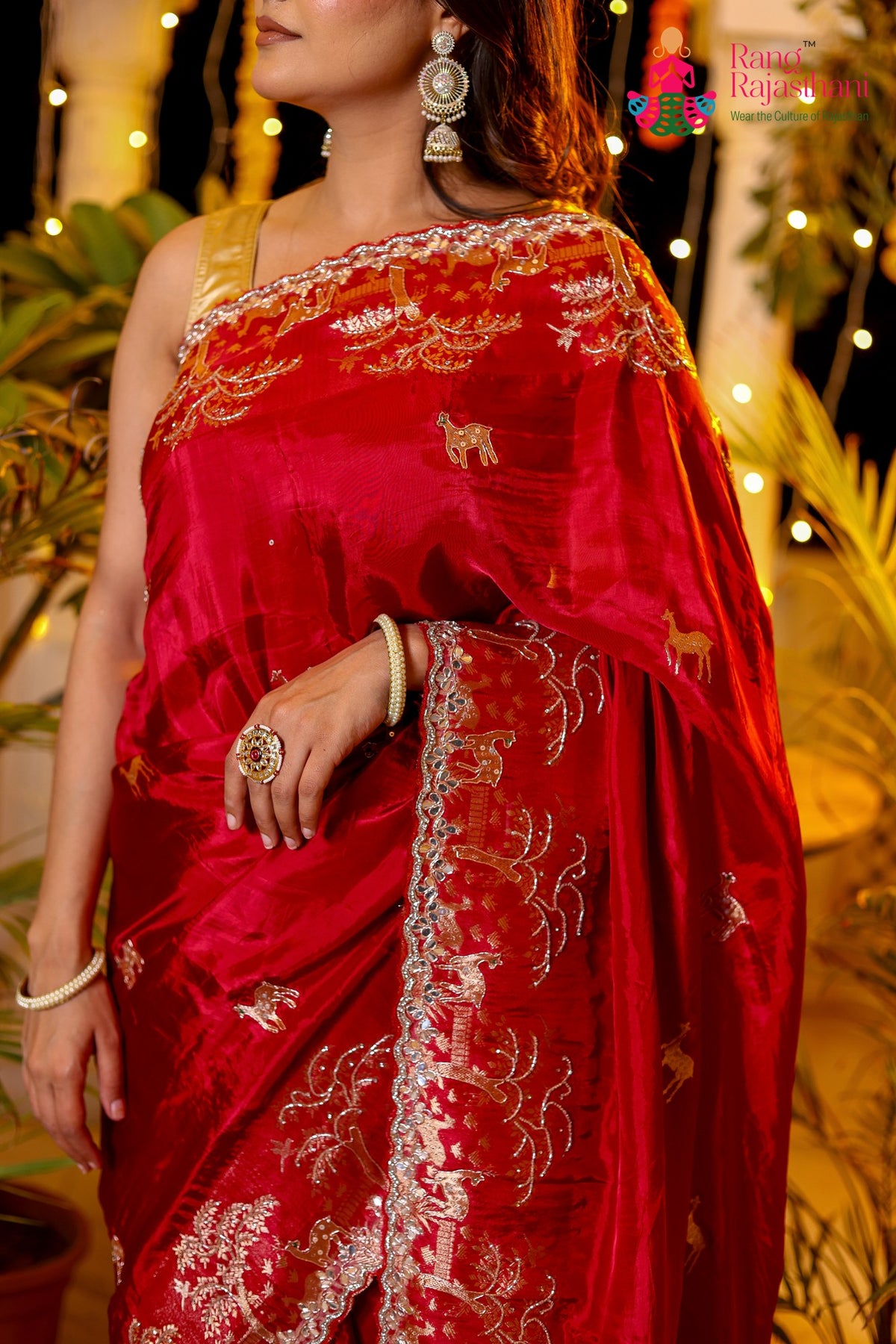 Red Pure Ho Silk Banarasi Zari Weave Saree for Bridal | Shop Now