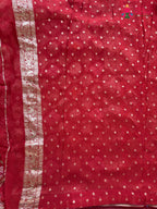 red pure ho silk zari embroidery saree ethnic wear by Rang Rajasthani