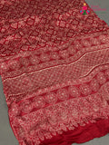 Red Modal Ajrakh Print Saree for Festive Celebration | Shop Online