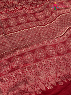 Red Modal Ajrakh Print Saree for Festive Celebration | Shop Online