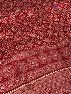 Red Modal Ajrakh Print Saree for Festive Celebration | Shop Online