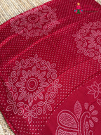 Red Pure Modal Silk Ajrakh Print Saree for Red Puja Sarees | Premium Pick